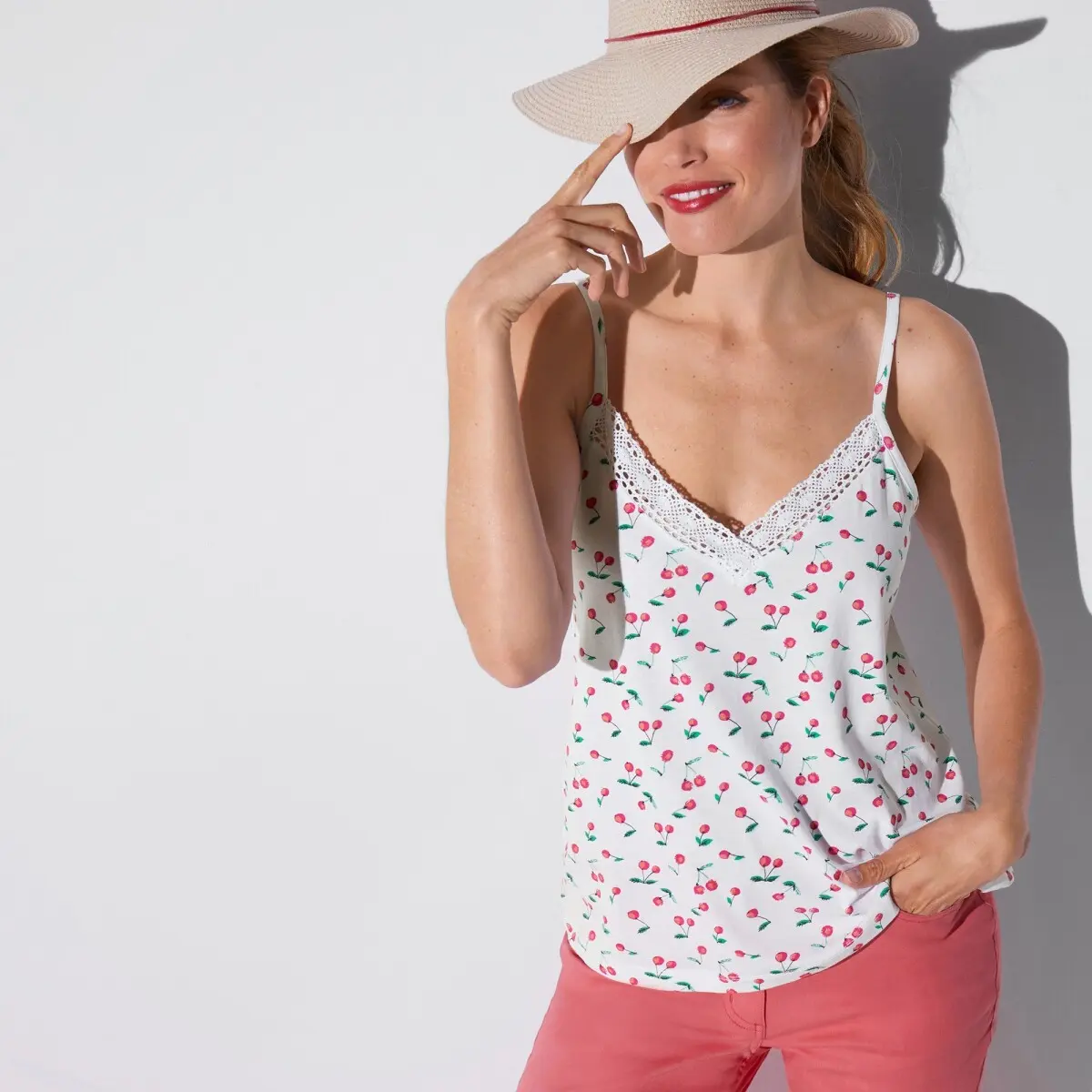 Top macramé s potiskem