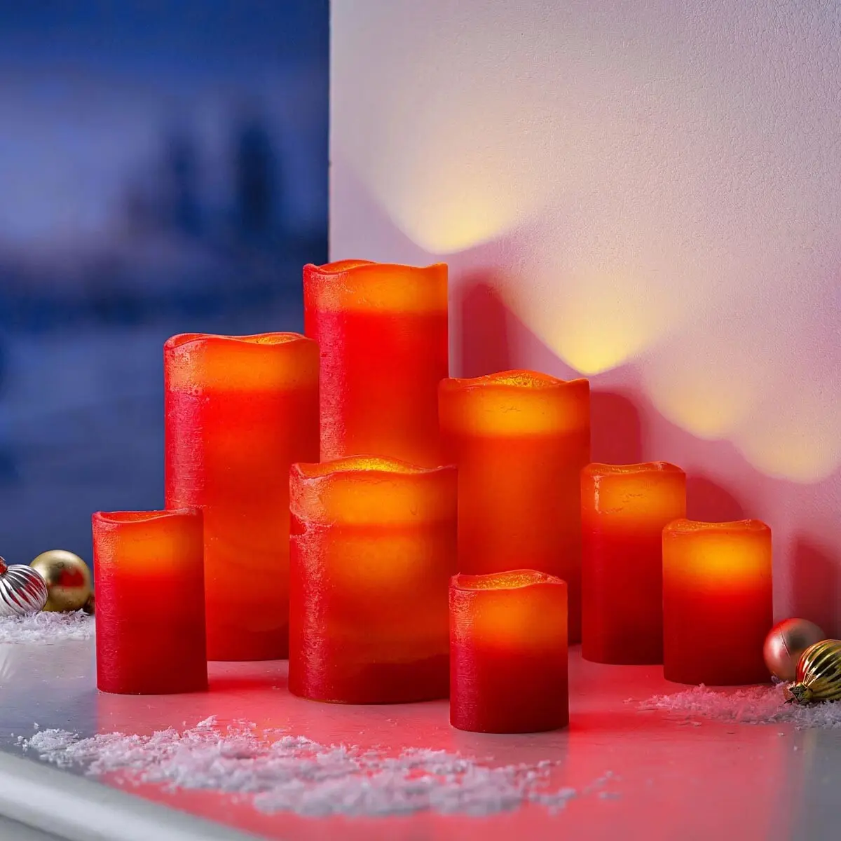 LED skutečné voskové svíčky, sada 8 ks