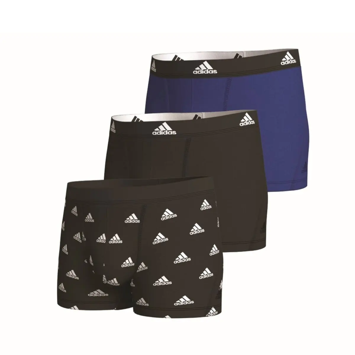 Sada 3 klasických boxerek Active Flex černá+modrá