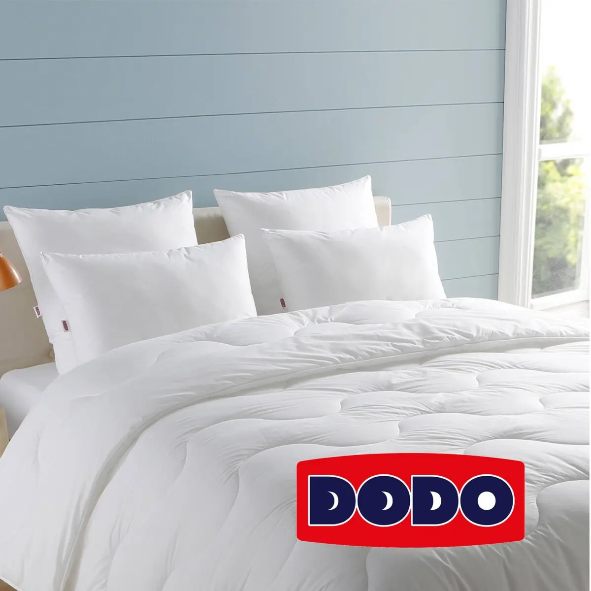 Eco-friendly polštář Suprelle Blue Dodo® z bio bavlny, tvrdý bílá 60x60 cm