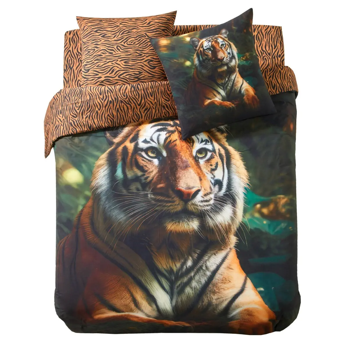 Bavlněné povlečení pro teenagery s potiskem Tygr černá