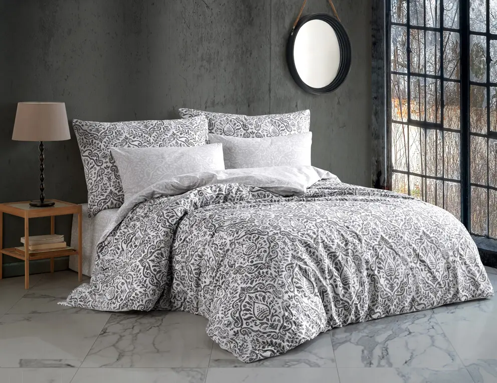 BedTex Povlečení HANZADE ČERNÉ, ornamenty, bavlna hladká, 140x200cm + 70x90cm
