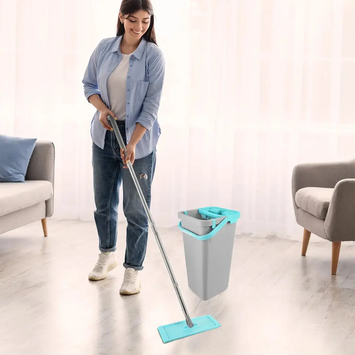 Mop se ždímačem Clean set vertikální