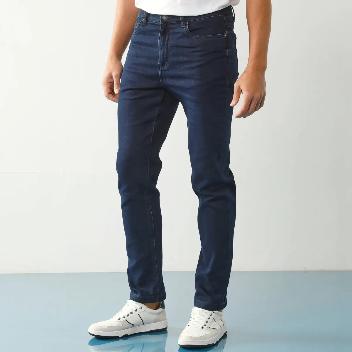 Rovné džíny pro nižší postavu s 5 kapsami ze strečového denimu, pro vysokou postavu