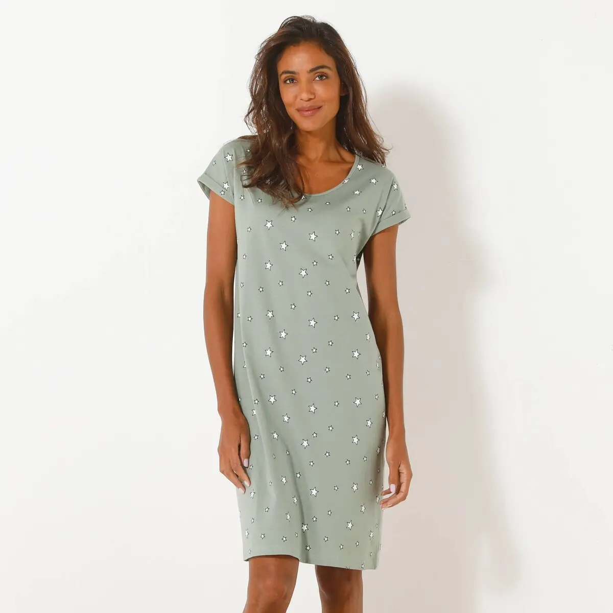 Sada 2 nočních košil s potiskem The silent night khaki/růžová 54