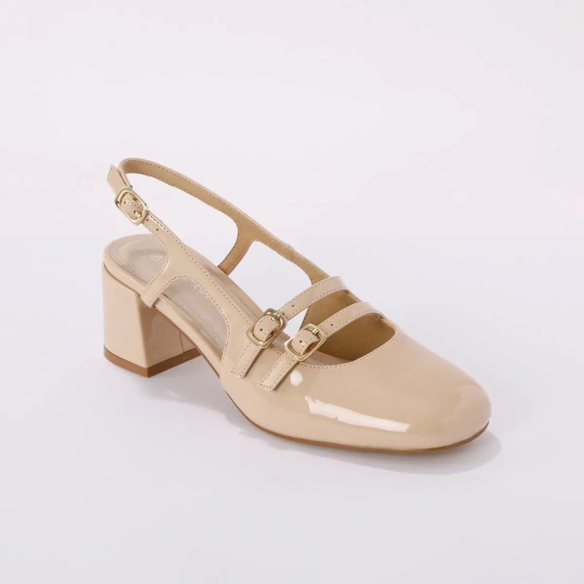Slingback polobotky krémová