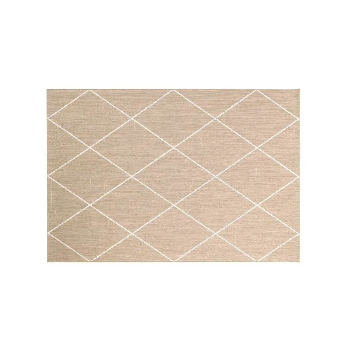 Obdélníkový koberec s motivem kosočtverců přírodní 120x170 cm