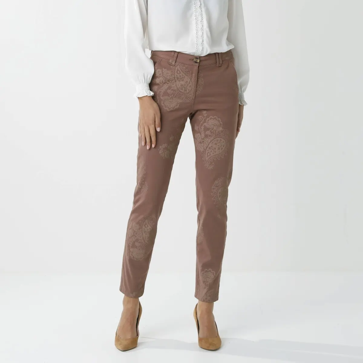 Chino kalhoty s paisley potiskem