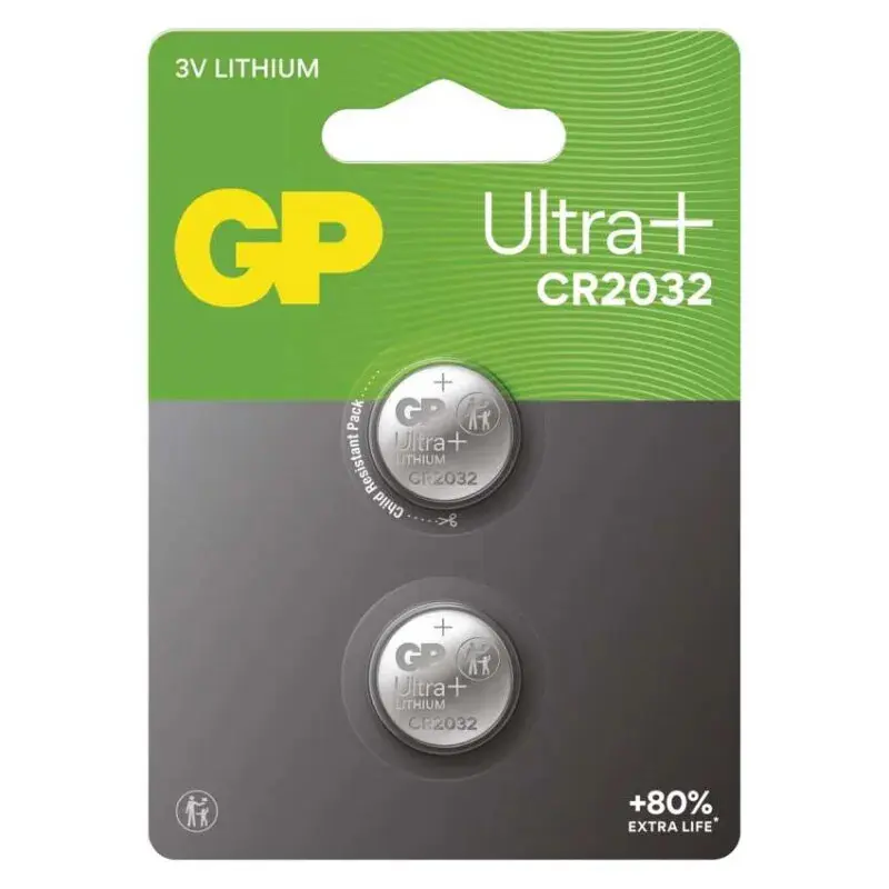 GP lithiová baterie ULTRA PLUS CR2032, 2 ks