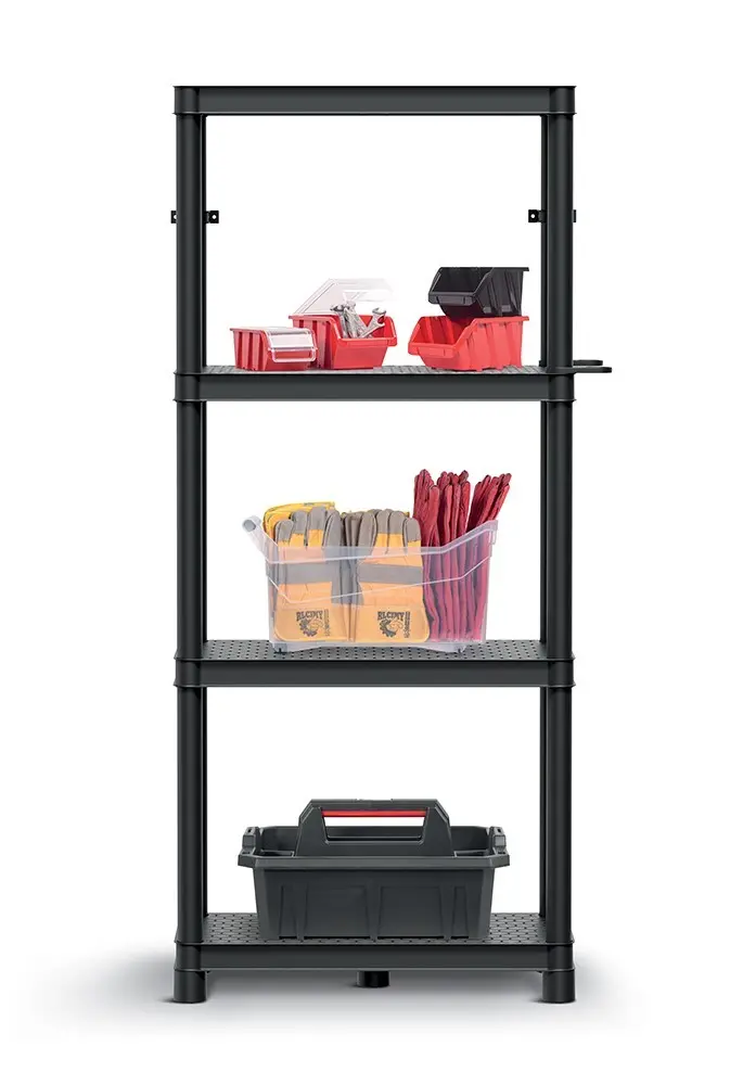 Prosperplast Plastový dílenský regál Stacker 58x131,5 cm černý