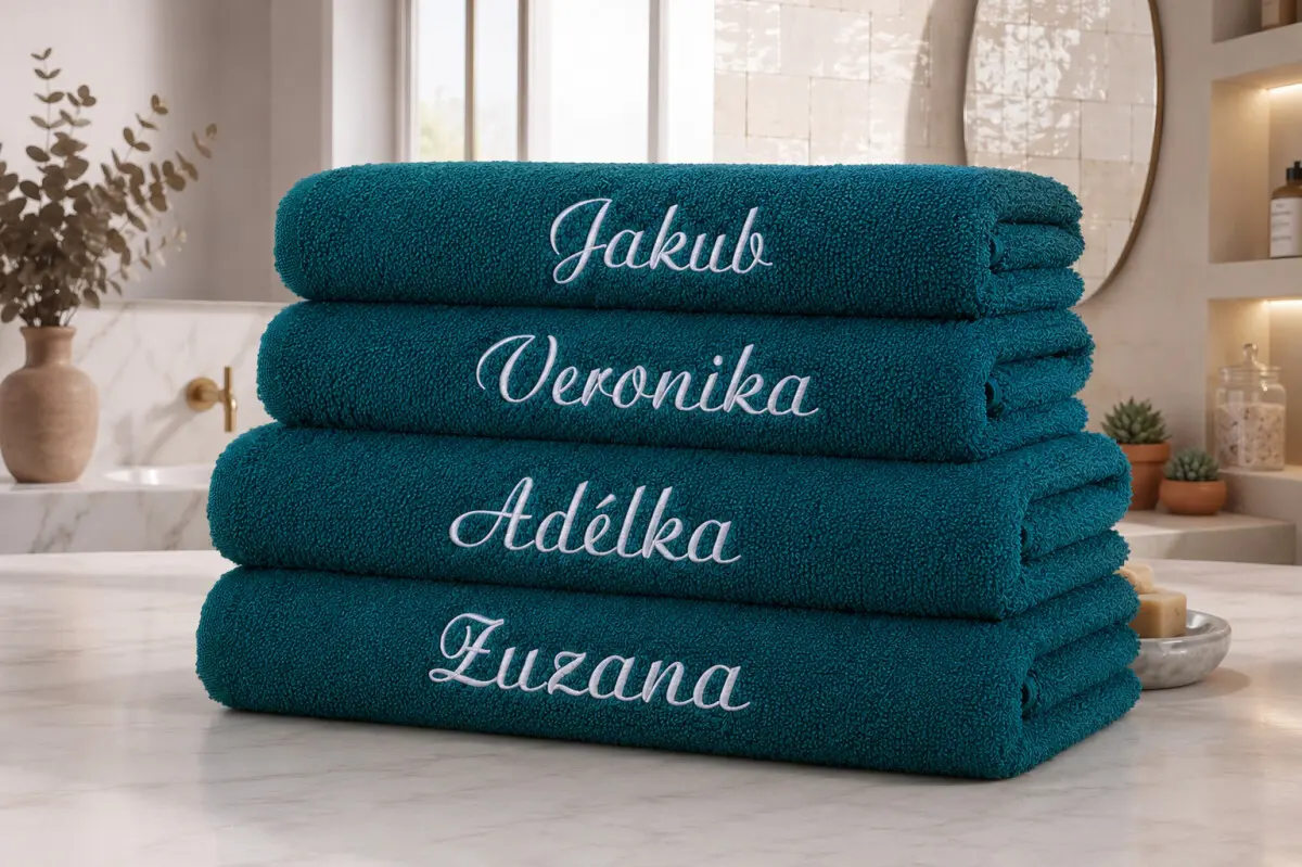 Froté ručník s výšivkou