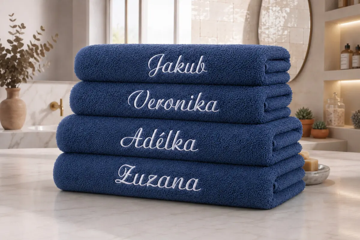 Froté ručník s výšivkou
