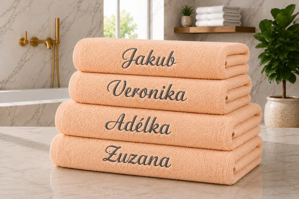 Froté ručník s výšivkou