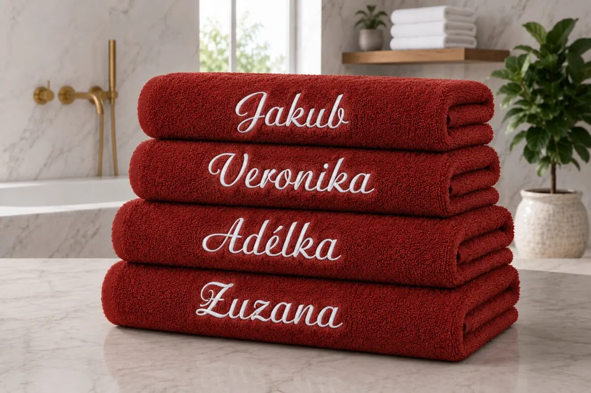 Froté ručník s výšivkou