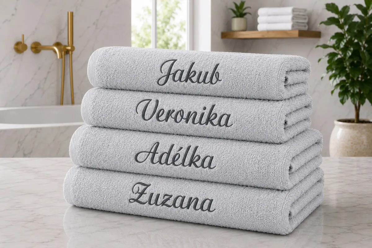 Froté ručník s výšivkou