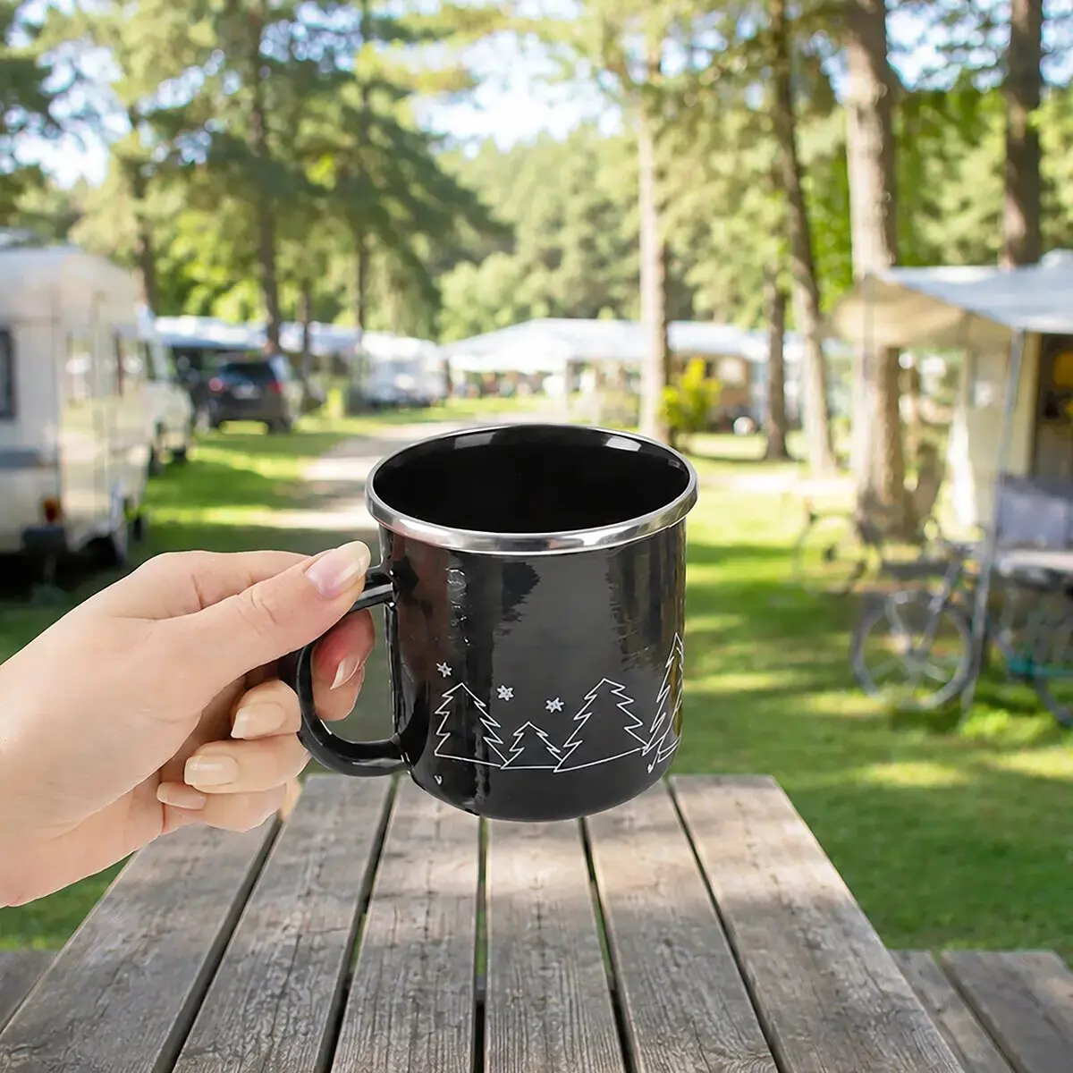 Hrnek smalt METALIC Camp