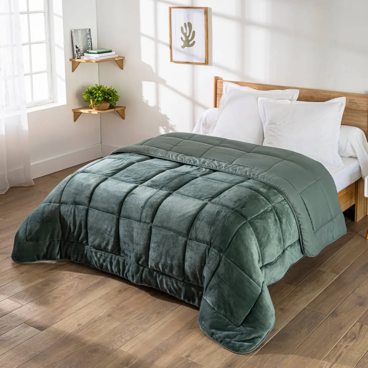 Syntetická oboustranná přikrývka 350 g/m2 eukalyptová 240x220 cm