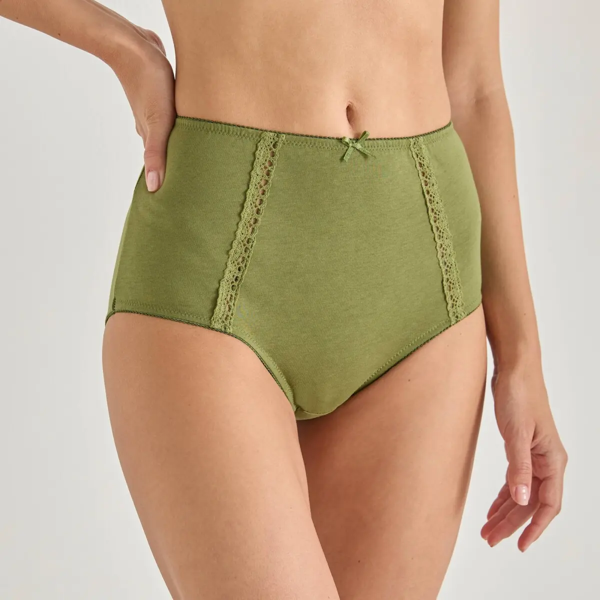 Sada 2 kalhotek super maxi švestková+khaki