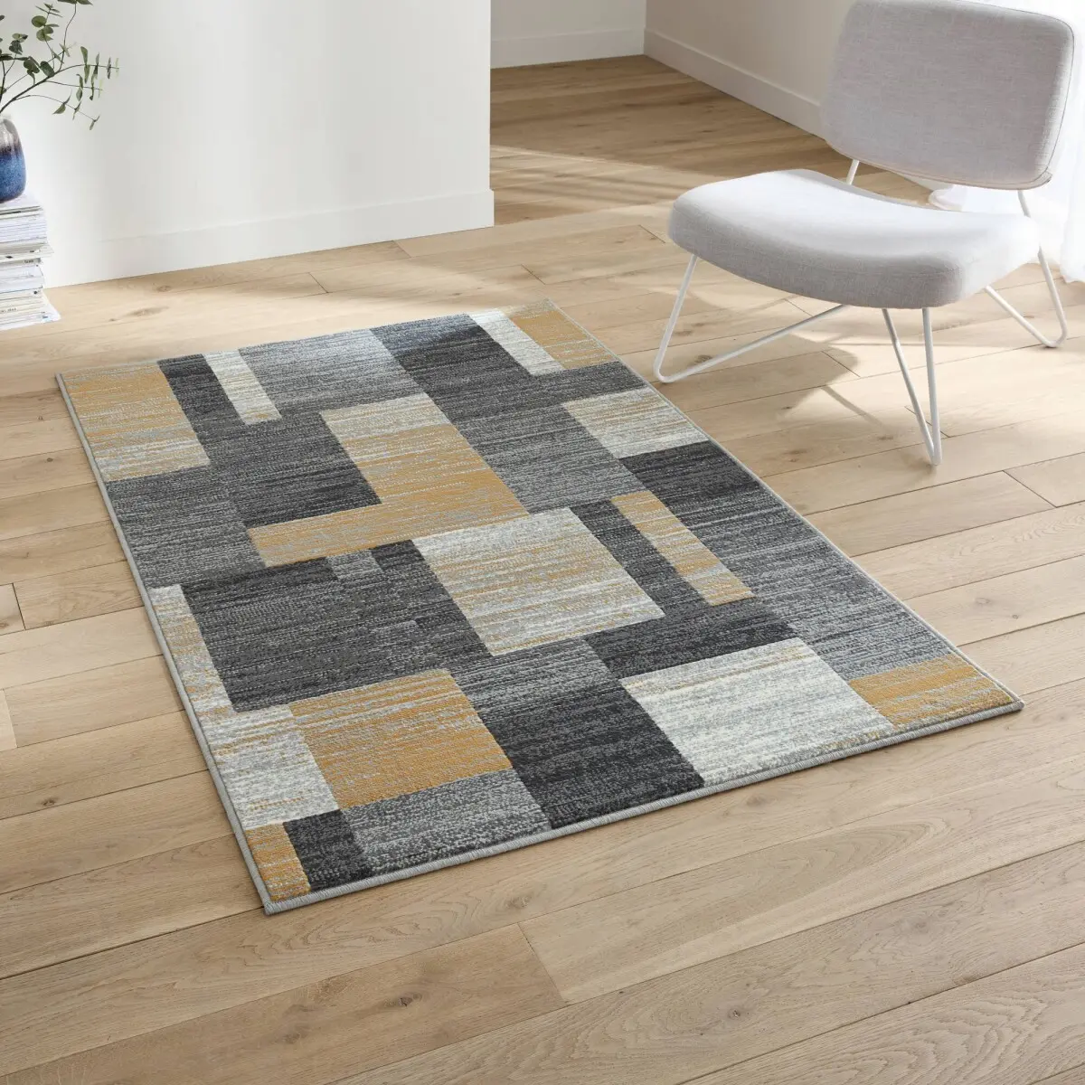 Dekorativní koberec s patchwork vzorem šedá 80x150 cm