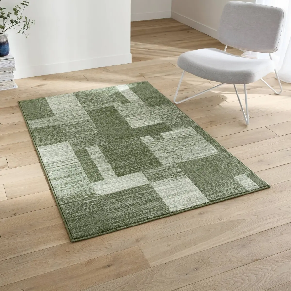 Dekorativní koberec s patchwork vzorem zelená 80x150 cm