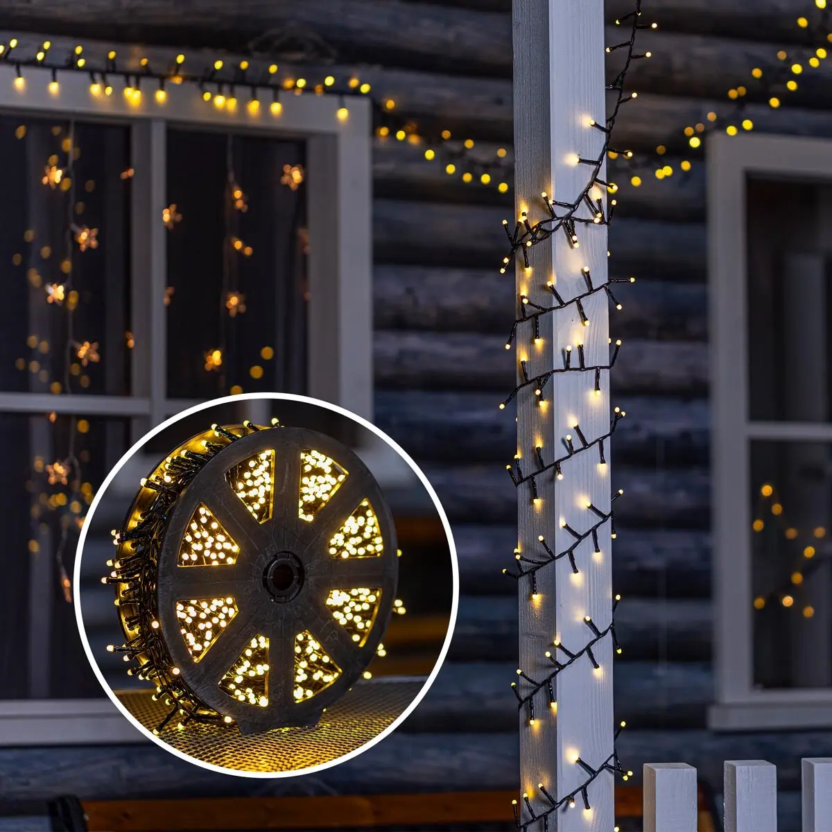 LED Světelný řetěz na kotouči 1000 LED, 23 m