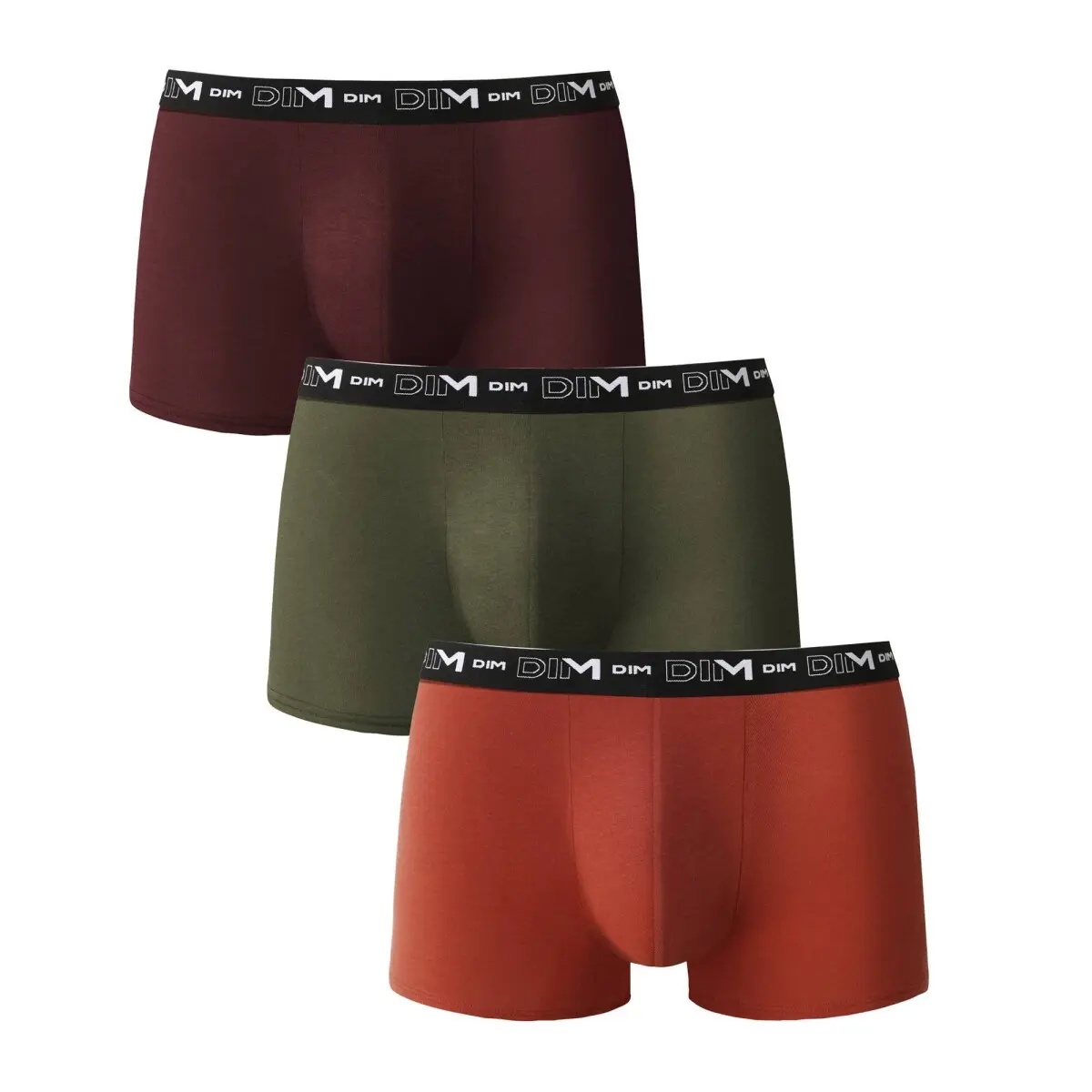 Sada 3 boxerek Dim® červená+zelená+oranžová