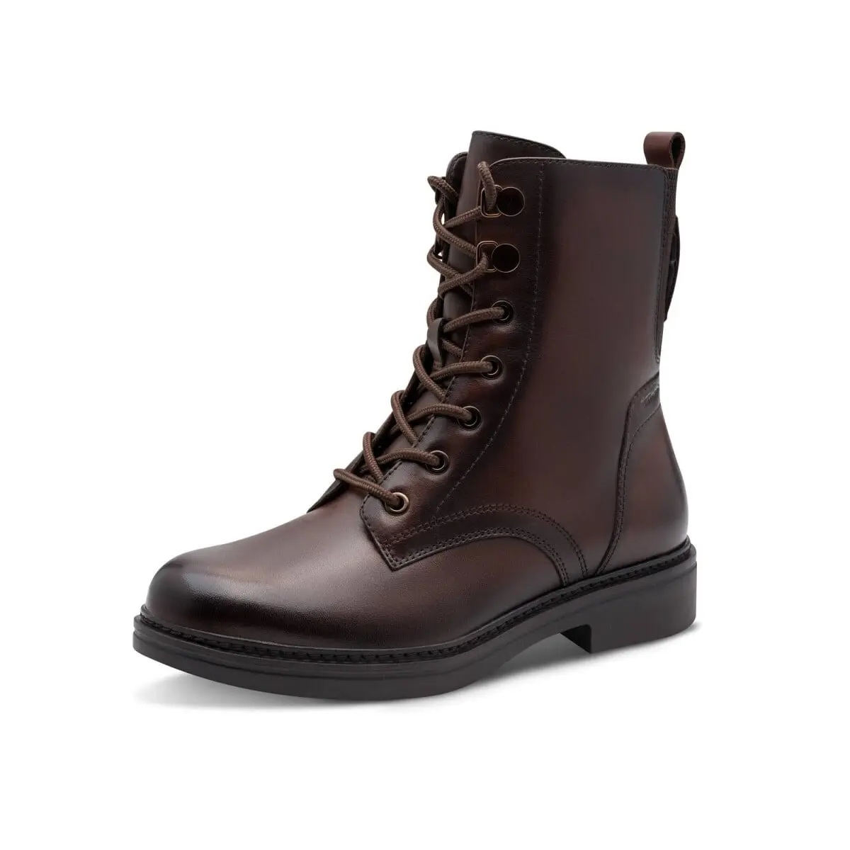 Vysoké boty s tkaničkami Comfort Tamaris® pro širší chodidla čokoládová