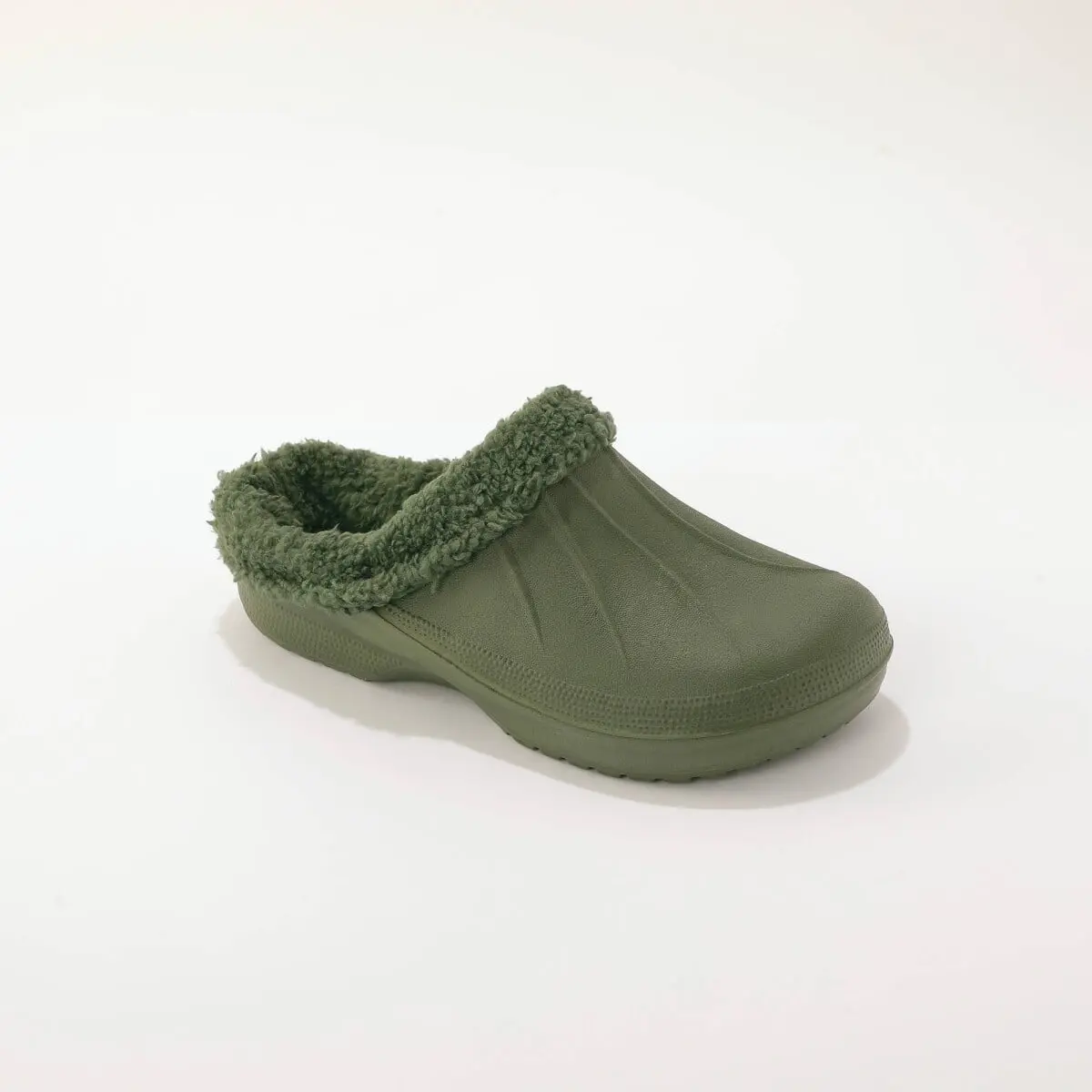 Pánské zateplené zahradní pantofle "clogsy" khaki