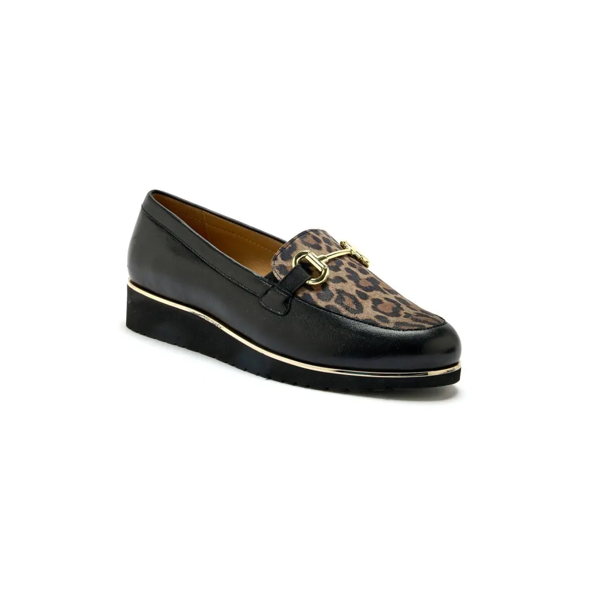 Mokasíny s leopardím motivem Pédiconfort® černá/béžová