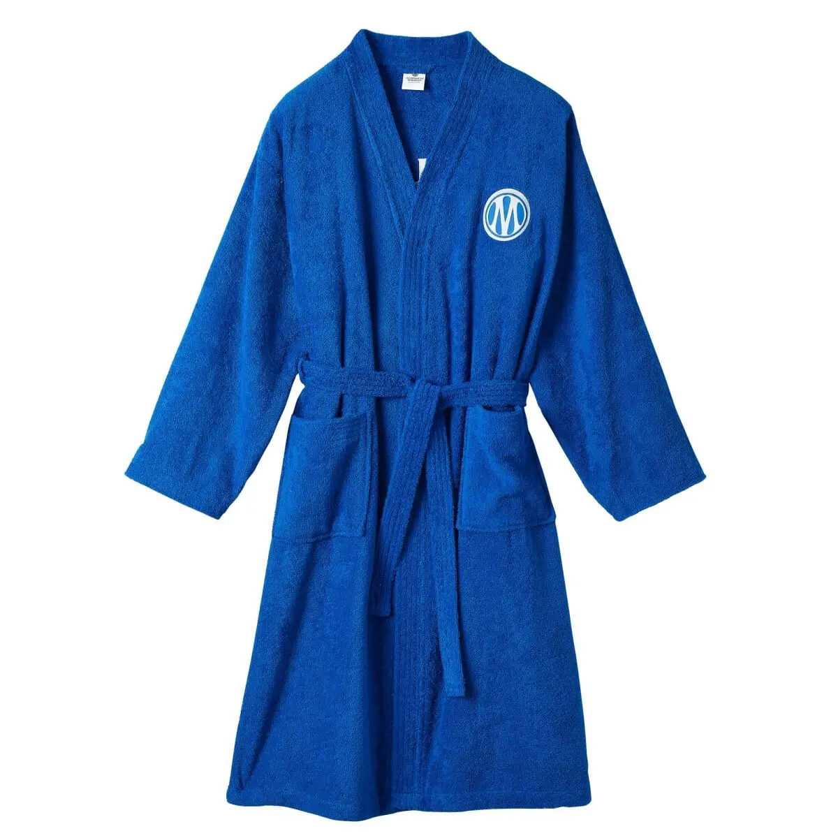 Unisex froté župan OM® s kimono límcem modrá