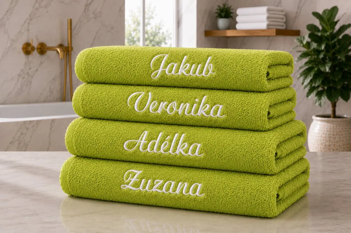 Froté ručník s výšivkou