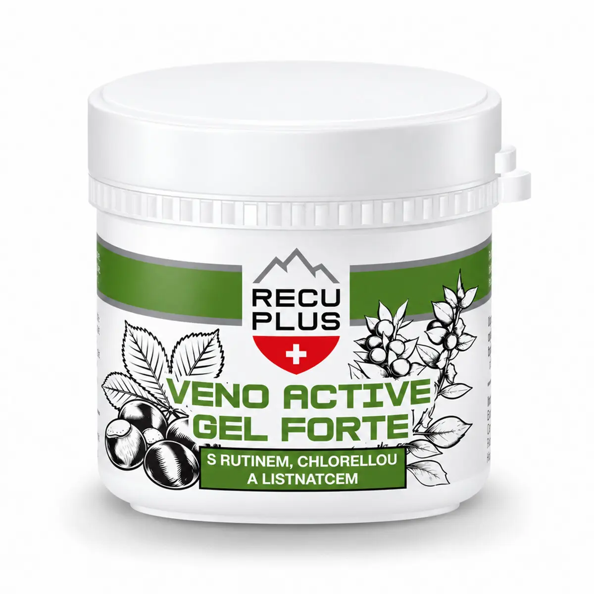 RECUPLUS Veno Active Gel Forte s rutinem, chlorellou a listnatcem