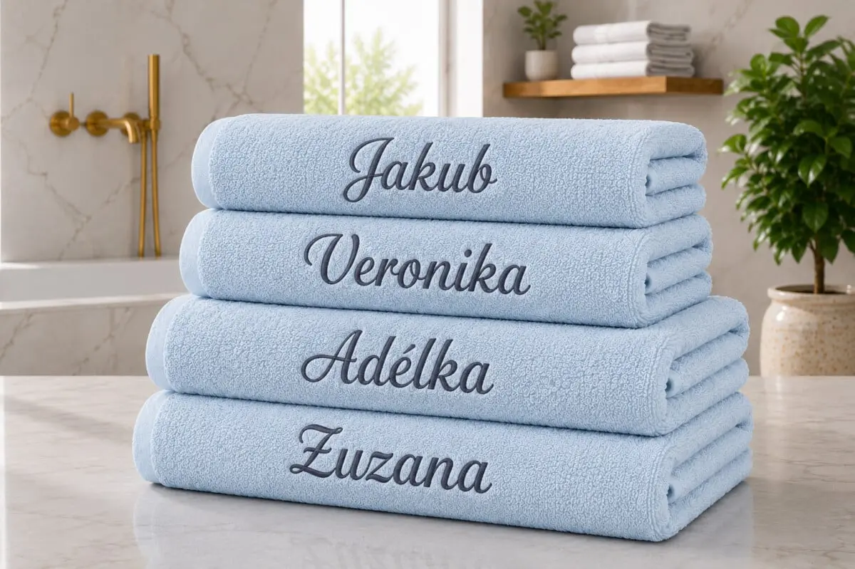 Froté ručník s výšivkou