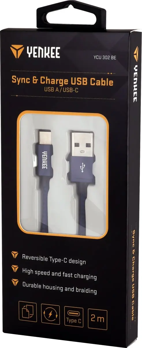 YCU 302 BE kabel USB A 2.0 / C 2m YENKEE