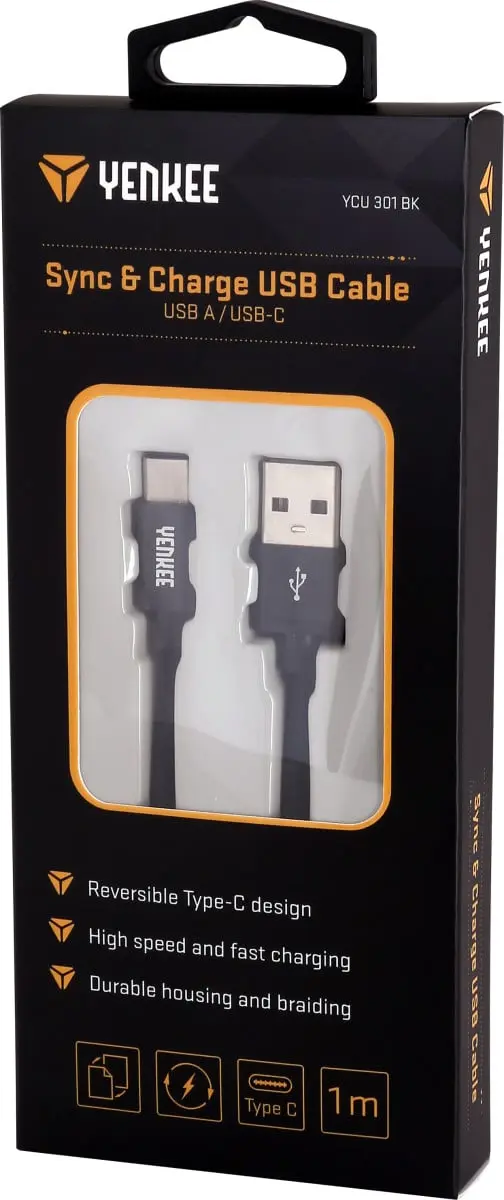 Yenkee USB kabel YCU 301 BK C 1 m A 2.0