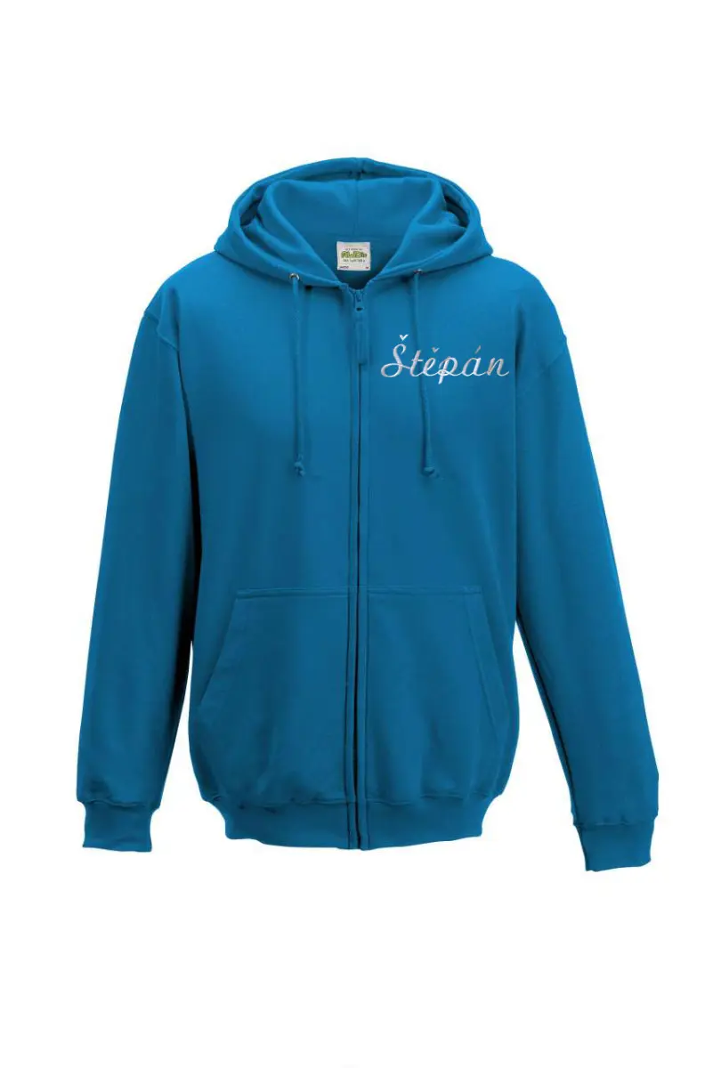 Pánská mikina na zip s kapucí personalizovaná
