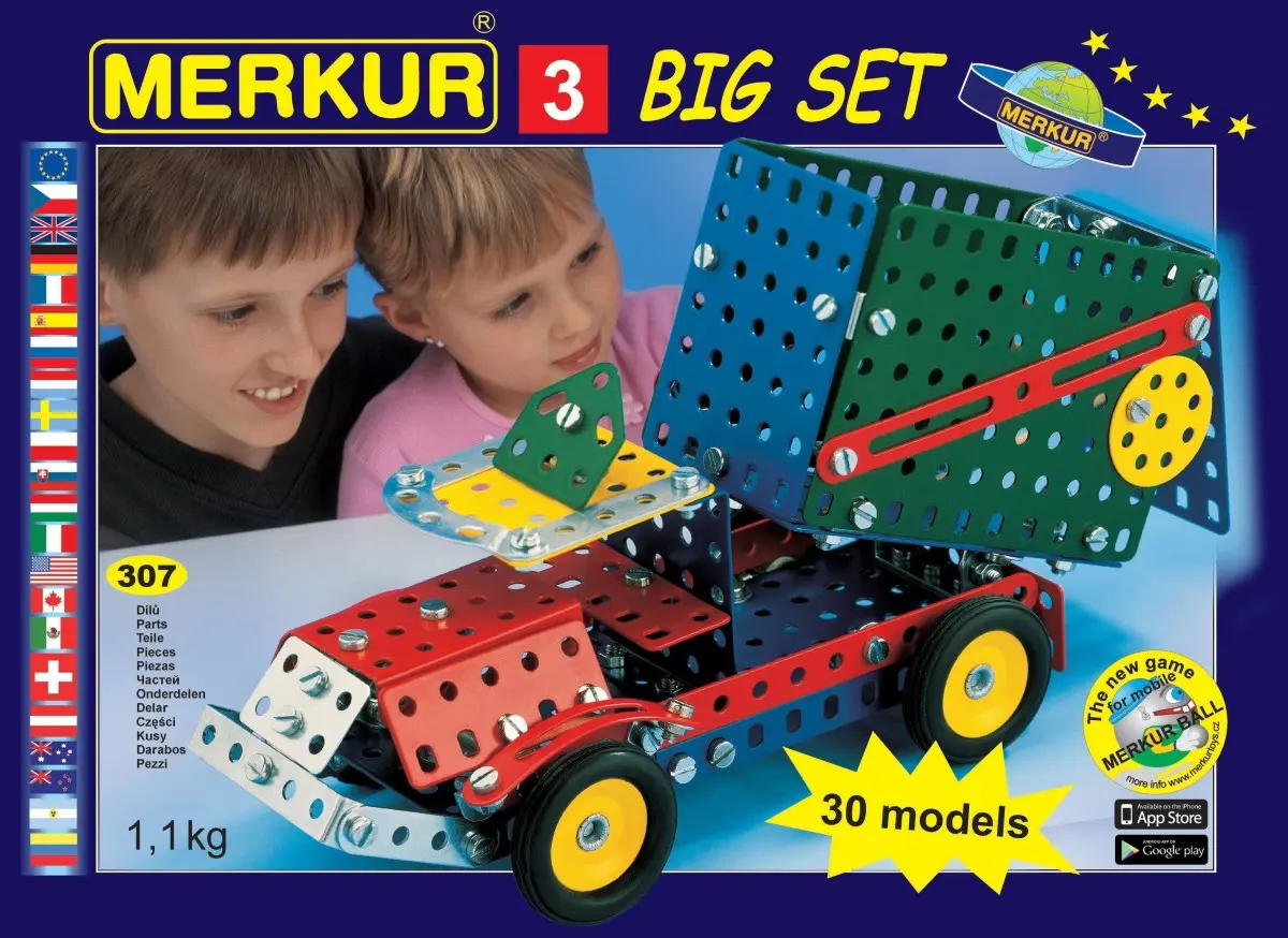 Stavebnice MERKUR 3 30 modelů 307 ks