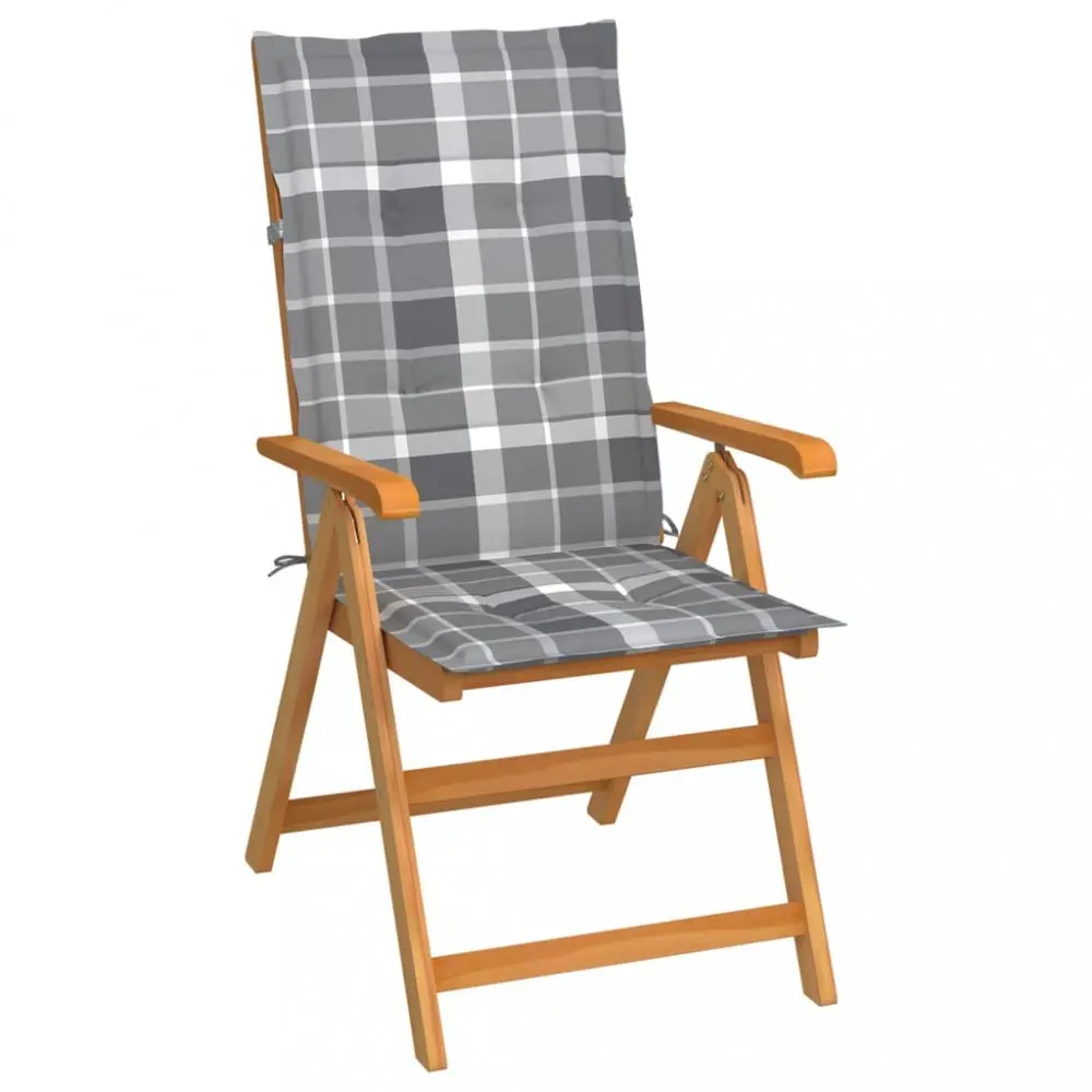 Skládací zahradní židle s poduškami teak / látka Dekorhome