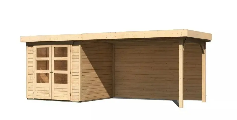 Dřevěný zahradní domek ASKOLA 2 s přístavkem 280 Lanitplast