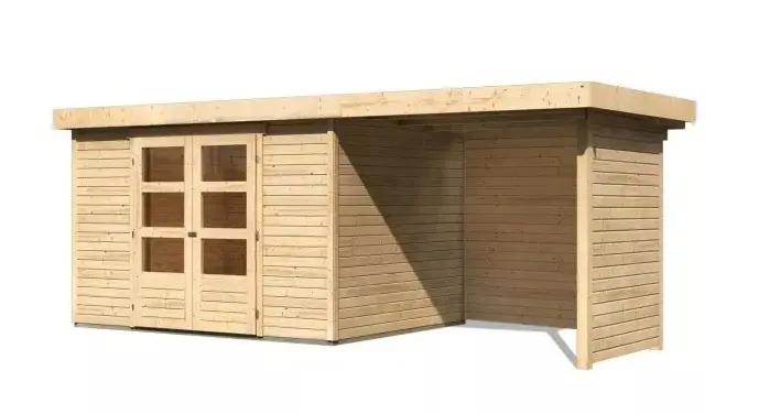 Dřevěný zahradní domek ASKOLA 5 s přístavkem 240 Lanitplast