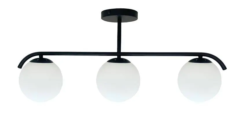 Stropní lampa AMADEO černá 3x40W E14 bílé stínidlo