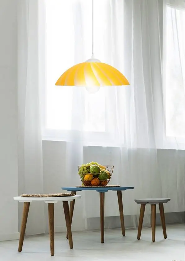 Stropní lampa závěsná kamila e27 žlutá