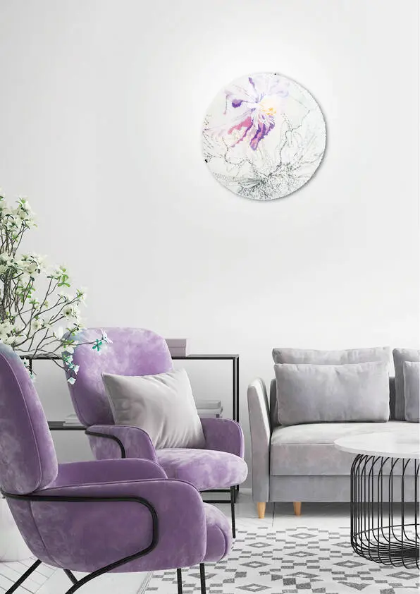 Stropní lampa s pružinou E27 fialová