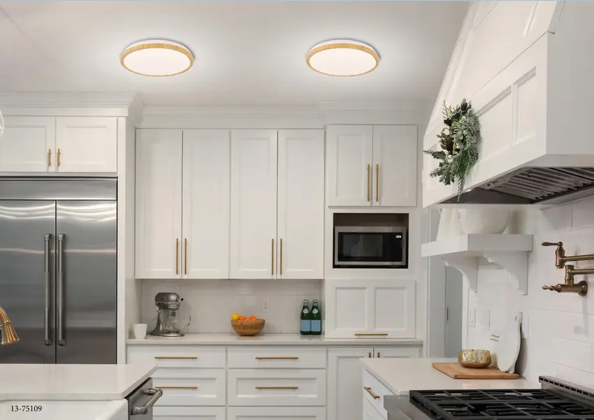 LED stropní svítidlo 18W bílé + dřevěné 4000K Gandava