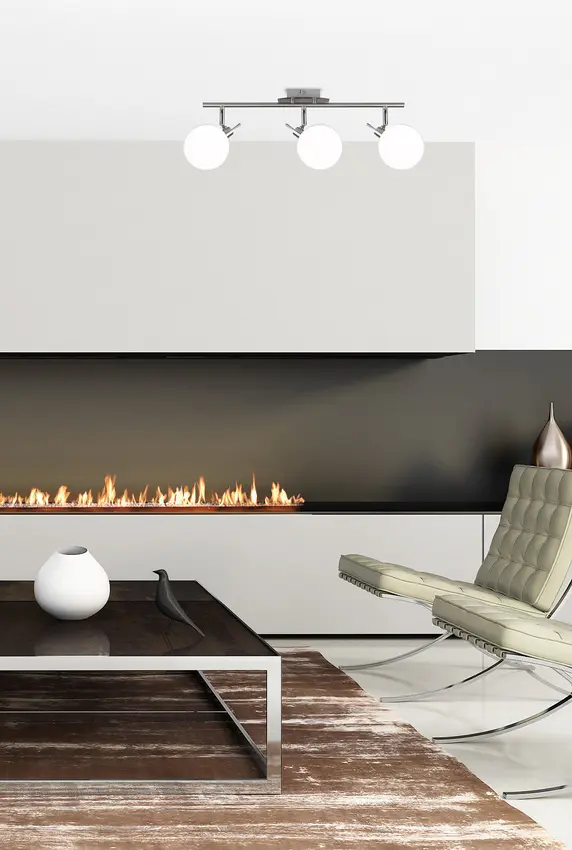 Stropní lampa Ghost saténová, 3x40W, stínidlo G9, bílá