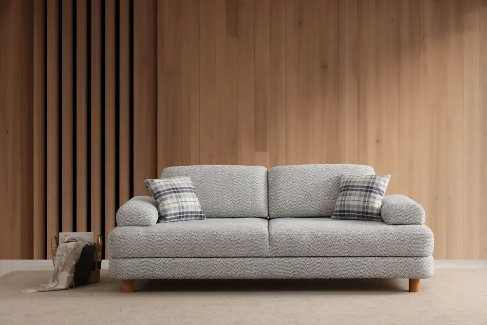 Trojmístná rozkládací pohovka Nice 3 Seater - Cream, Blue
