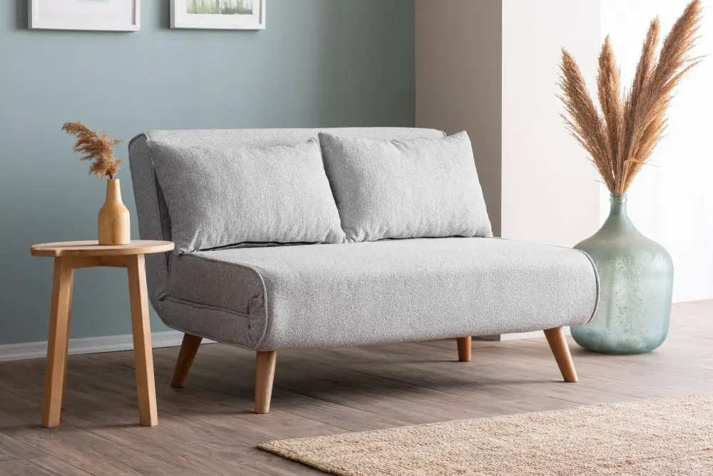 Dvoumístná rozkládací pohovka Folde 2-Seater - Teddy Fabric - Grey