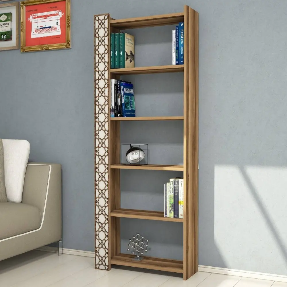 Knihovna City - Walnut, Cream