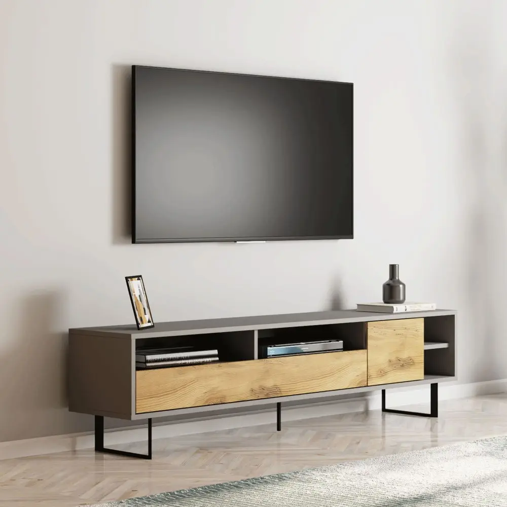 TV stolek Luga - Grey, Oak