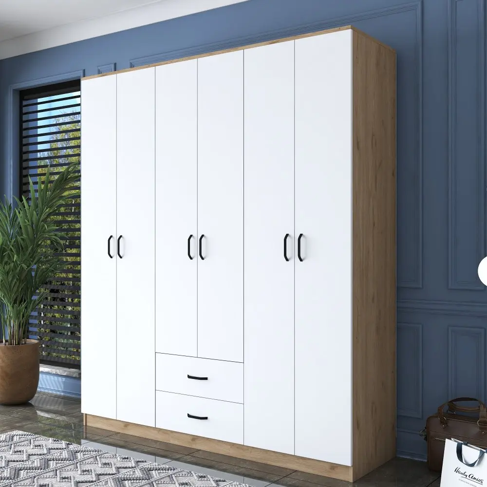 Kalune Design Šatní skříň BA 113 180 cm ořech/bílá